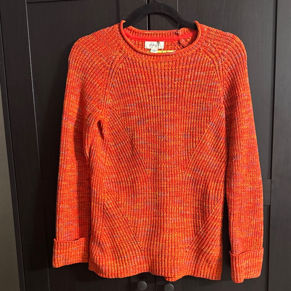 Style & Co. Vibrant Orange Crewneck Sweater